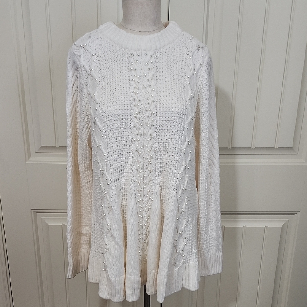 Tunic Swing Style Sweater Sz M 14/16 New Without Tags By Roamans